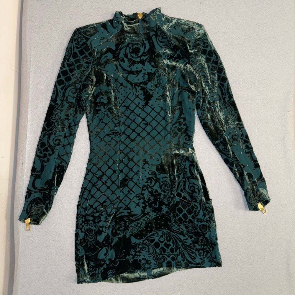Balmain Velvet Green Dress Tunic